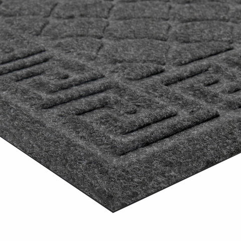 Коврик придверный 40х60 см, СЕРЫЙ, грязезащитный, 430 г/м2, фактурный рисунок ЧЕШУЙКИ, ЛЮБАША, 701058