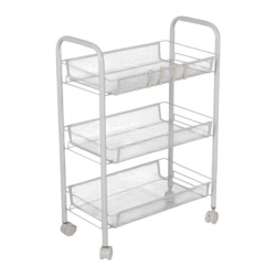 Этажерка (тележка) BOOMHOUSE (БУМХАУС) RC-003 3 яруса, на колесах, В62,5хШ42,5хГ25,5 см, металл, белая, 701456