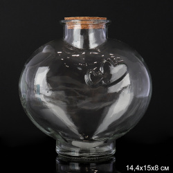 Банка для специй с бамбуковой пробкой 14x15x8 см Бочонок / YT-163 /уп 42/