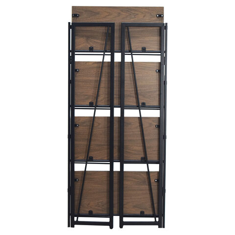 Стеллаж на металлокаркасе "BRABIX LOFT SH-001", 600х300х1250 мм, складной, цвет морёный дуб, 641228