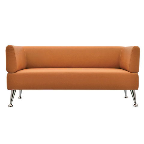 Диван мягкий трехместный "Норд", "V-700", 1560х720х730 мм, c подлокотниками, экокожа, оранжевый