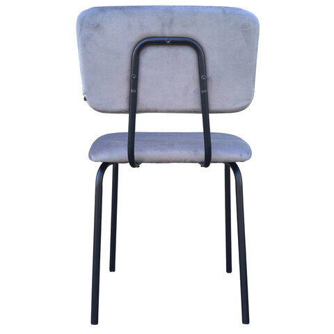 Стулья BRABIX "Dream CF-090", КОМПЛЕКТ 4 шт., черный каркас, ткань серая, 533252