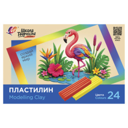 Пластилин классический ЛУЧ "Школа творчества", 24 цветов, 480 г, стек, картонная упаковка, 36С 2436-08