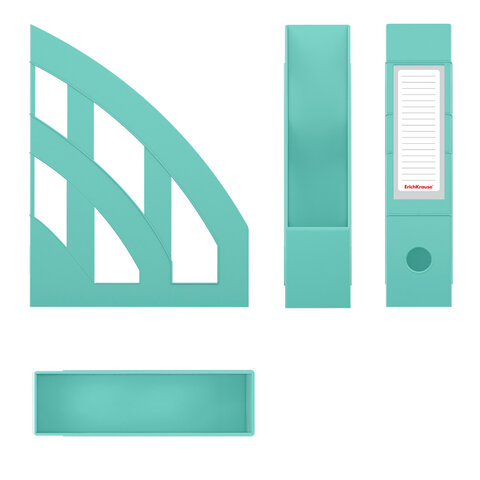 Лоток вертикальный для бумаг ERICH KRAUSE "Office-Pastel" (245х75х320 мм), мятный, 55582