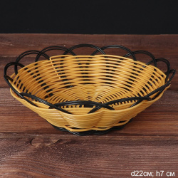 Корзина плетеная 22х7 см / R-524 /уп 350/ Пластик