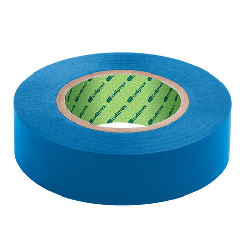 Изолента ПВХ 19 мм х 20 м, СИБРТЕХ, 130 мкм, цвет – синий, 88793