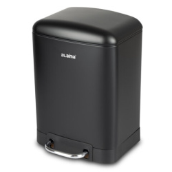 Ведро мусорное с педалью 12л, крышка с доводчиком, черное матовое, металл, LAIMA ULTRA, 701565