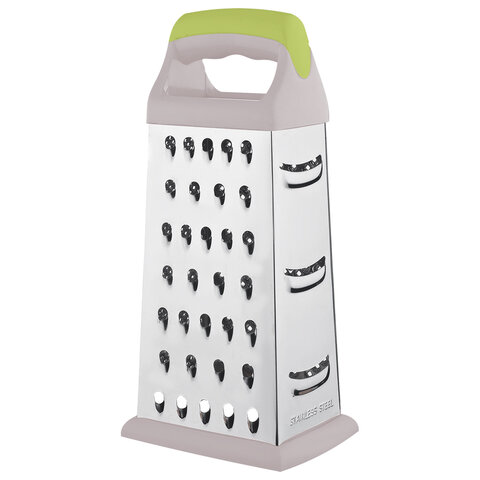 Терка 4-х сторонняя 24см, нержавеющая сталь, пластиковая ручка, прорез.основание, PRIMAURA, 702084