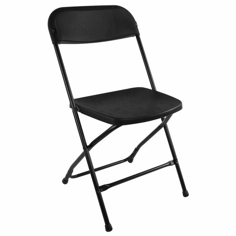 Стулья складные BRABIX "Golf CF-002", КОМПЛЕКТ 4 шт., черный каркас, пластик черный, 533030