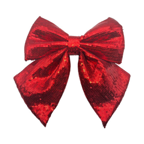Украшение ёлочное 20х22см,"Бант с пайетками", полиэстер, красный, ЗОЛОТАЯ СКАЗКА, 592480