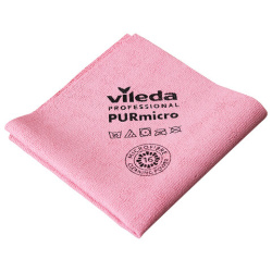 Салфетки VILEDA "ПУРмикро Актив" КОМПЛЕКТ 5шт, супервпитывание, микроволокно, красный 38*35см 174048
