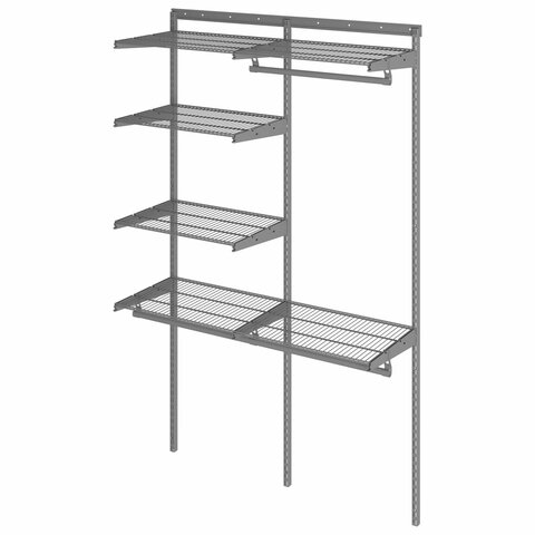 Гардеробная система OPTIMA G120 (в2050*ш1240*г450мм), 6 полок, 3 штанги, графит, S70299916515