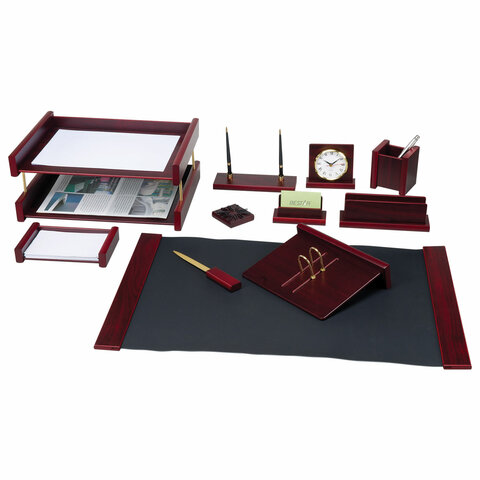 Набор подарочный настольный BESTAR "Platon" из дерева, 11 предметов, цвет "красное дерево", 236373
