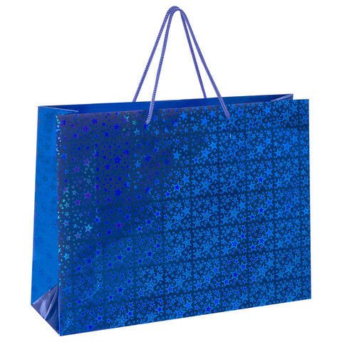 Пакет подарочный 45x13x33 см (XL), НАБОР 3 шт., 3 дизайна, голография, ЗОЛОТАЯ СКАЗКА, 609736