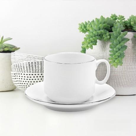 Чайная пара фарфоровая 220см³ "Экспресс" "Платиновый" (7С1344Ф34) в коробке