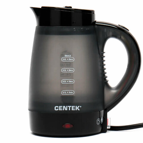 Отпариватель ручной CENTEK CT-2381 с функцией чайника, 600 Вт, пар 15 г/мин, резервуар 0,4 л, 1 режим, черный