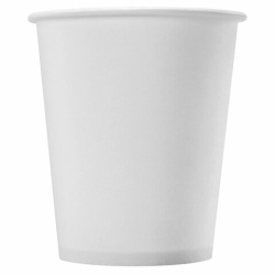 Стакан одноразовый бумажный 250/273 мл, D 80 мм, КОМПЛЕКТ 50 шт., однослойный, белый, холодное/горячее, WELDAY (ВЭЛДЭЙ), 608810