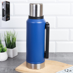 Термос 1,2 л со складной ручкой / STA-272 /уп 24/ Синий