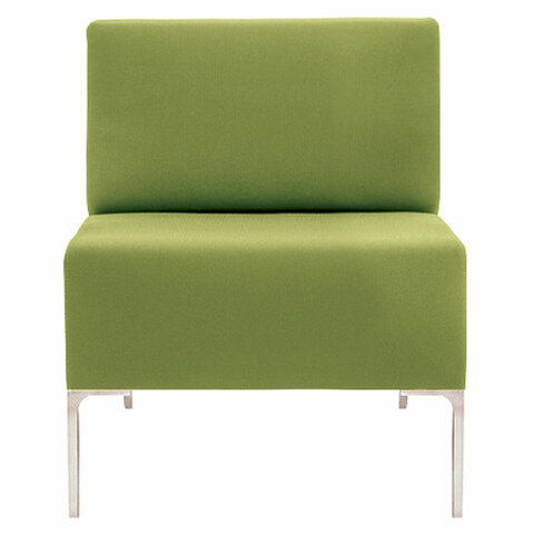 Кресло мягкое "Хост" М-43, 620х620х780 мм, без подлокотников, экокожа, светло-зеленое