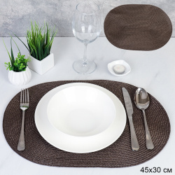 Салфетка для стола овальная / L-38 coffee /уп.6/300/ 45х30 см Кофейный