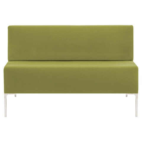 Диван мягкий двухместный "Хост" М-43, 1200х620х780 мм, без подлокотников, экокожа, светло-зеленый