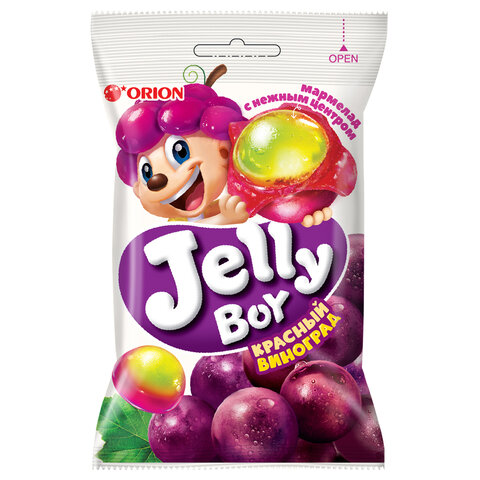 Мармелад жевательный ORION "Jelly Boy" со вкусом красного винограда, 66 г