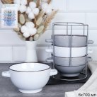 Супница с ручками 700 мл / 33579 / Бело-серый в крапинку/ ШТУЧНО