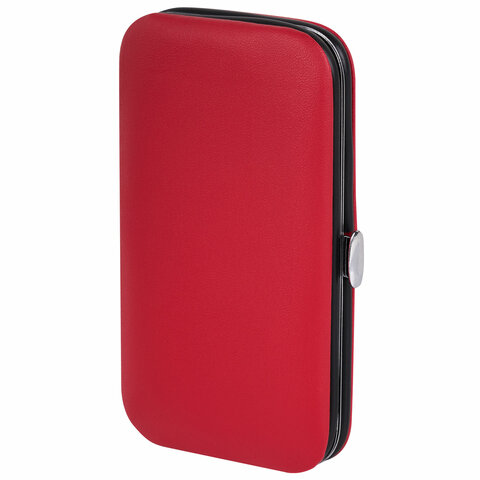 Универсальный набор для маникюра и педикюра 9 в 1 в футляре, MINI, красный, блистер, WBZ, 609497