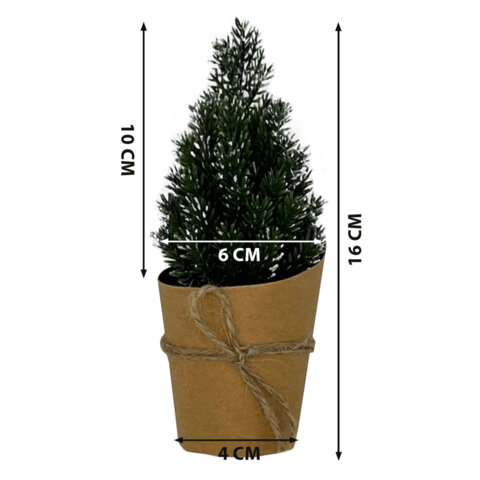 Ель новогодняя искусственная 16 см, с напылением, литой ПЭТ, ассорти, ЗОЛОТАЯ СКАЗКА, 592550