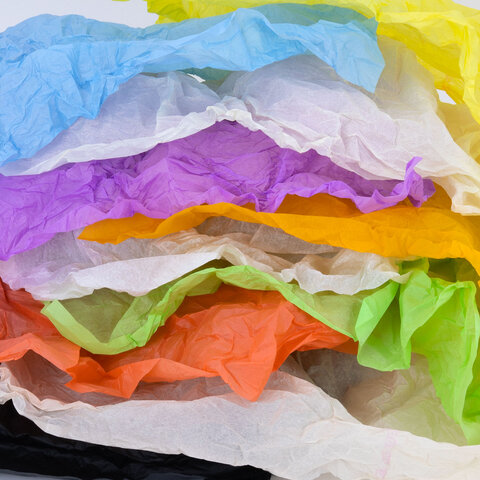 Цветная бумага ТИШЬЮ 17 г/м2, А4 (210х297 мм), 20 листов, 10 цветов пастель, в папке, BRAUBERG, 116497