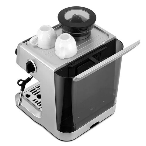 Кофейная станция KITFORT КТ-7413, 2250 Вт, объем 2,6 л, для зерен 220 г, ручной капучинатор, серая