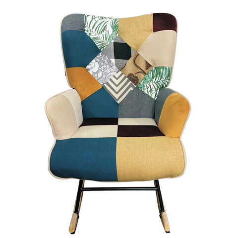 Кресло-качалка BRABIX "Rock LC-310", ткань, пэчворк (лоскутное), 533149