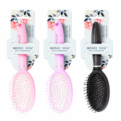Расческа для волос массажная 23,5х6,5 см, цвета АССОРТИ MONTE VITA (МОНТЕ ВИТА), 457417