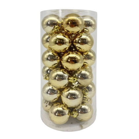 Шары ёлочные 30 шт, 4 см, "Solid Color", пластик, ЗОЛОТО, глянец, ЗОЛОТАЯ СКАЗКА, 592497