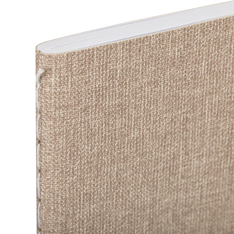 Тетрадь 60 л. в клетку обложка кожзам под рогожку, сшивка, B5 (179х250мм), БЕЖЕВЫЙ, BRAUBERG HARMONY, 403841