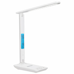 Настольная лампа / светильник с дисплеем и беспроводной зарядкой "7 в 1", LED, 10 Вт, белый, DASWERK, 238325