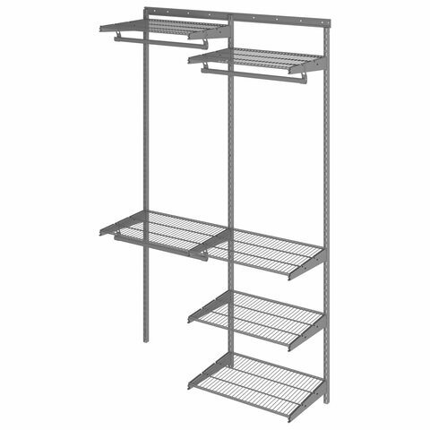 Гардеробная система OPTIMA G120 (в2050*ш1240*г450мм), 6 полок, 3 штанги, графит, S70299916515