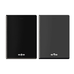 Тетради ДЭК А4 96 л. КОМПЛЕКТ 2 шт. BRAUBERG гребень, клетка, матовая ламинация, "Минимал", 404870