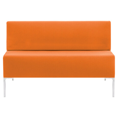 Диван мягкий двухместный "Хост" М-43, 1200х620х780 мм, без подлокотников, экокожа, оранжевый
