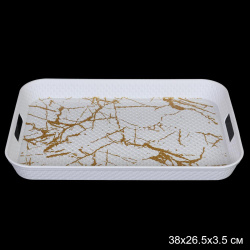 Поднос прямоугольный с ручками 38х26,5 см / 3827 /уп 80/