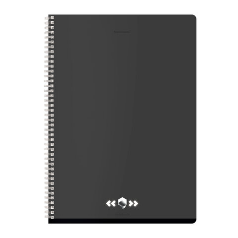 Тетради ДЭК А4 96 л. КОМПЛЕКТ 2 шт. BRAUBERG гребень, клетка, матовая ламинация, "Минимал", 404870