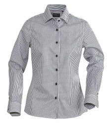 Рубашка женская в клетку Tribeca Ladies, черная, S-XL