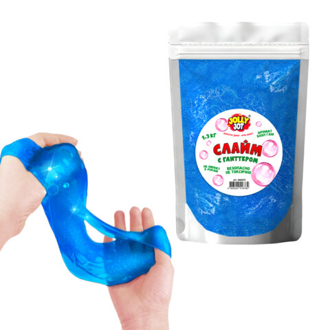 Слайм с глиттером, БОЛЬШОЙ ОБЪЕМ 1,3 кг, аромат бабл-гам, JOLLY JOT, 666672