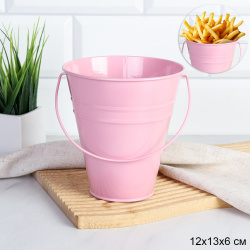 Ведерко для сервировки 12х13х6,5см / R-YW29841 /уп 144/ Розовое