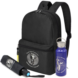 Набор КОСМОС, чёрный (Рюкзак BASIS TO GO, Термобутылка, Противоштормовой зонт)