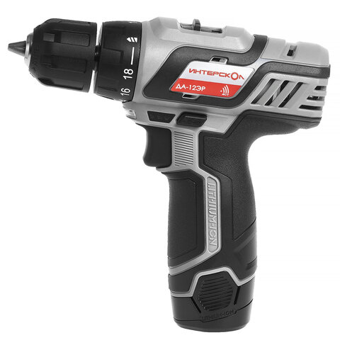 Дрель-шуруповерт безударная АККУМУЛЯТОРНАЯ, с двумя аккумуляторами 2 Ач, 18 В, ИНТЕРСКОЛ ДА-12ЭР, 434.2.2.20