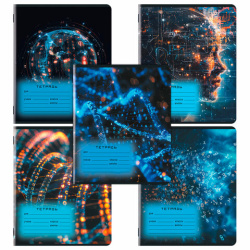 Тетрадь 12 л. ЮНЛАНДИЯ клетка, обложка картон, ИСКУССТВЕННЫЙ ИНТЕЛЛЕКТ, 107274