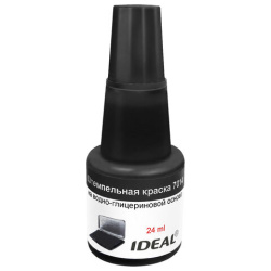 Краска штемпельная TRODAT IDEAL 7014, черная, 24 мл, на водно-глицериновой основе, 206915/219403