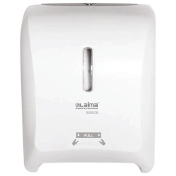 Диспенсер для полотенец в рулонах LAIMA PROFESSIONAL SUPER (H1), механический, белый, ABS-пластик, 609506