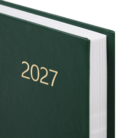 Ежедневник датированный 2027 145х215мм, А5, STAFF, обложка бумвинил, зеленый, 117815